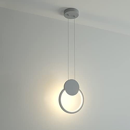 תאורת תליון LED של Craftthink, מתלה מודרני מנורת תליון LED מינימלי תלויה אור עם צל אקרילי לסלון חדר האוכל בחדר האוכל מטבח | הנורה כלולה |, בצורת עגול לבן